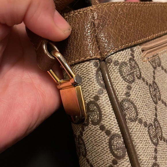 Gucci monogram logo shoulder handbag top zip vintage - Picture 10 of 15